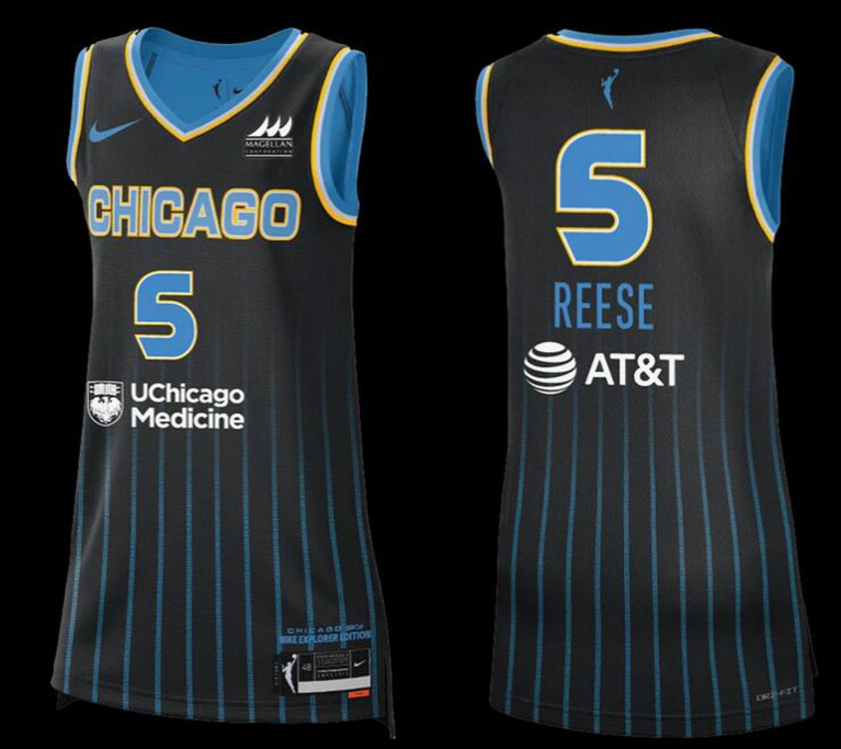 Women's Chicago Sky #5 Angel Reese Black Stitched Jersey